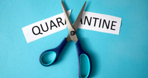 scissors cutting covid quarantine